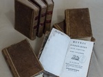 Osiem tomów dzieła Louis-Pierre Anquetil „Ouvres Historiques” (XVIII w.)