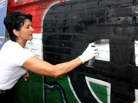 „Polska dla wszystkich” - malowanie logotypu w Legionowie