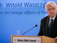 Minister Witold Waszczykowski na sesji Rady Praw Człowieka w Genewie